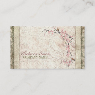 holistic health Yoga Zen SPA cherry Blossom Sakura Business Card