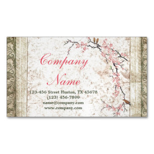 holistic health Yoga Zen SPA cherry Blossom Sakura Business Card Magnet