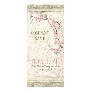 holistic health Yoga Zen SPA cherry Blossom Sakura Rack Card