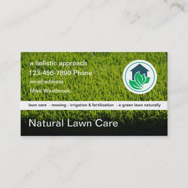 Holistic Lawn Care Services Business Card (Front)
