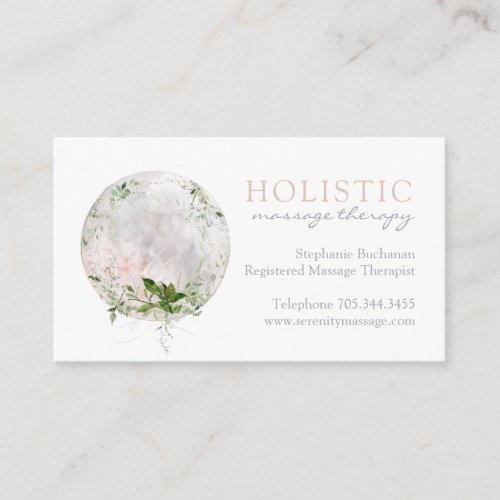 Holistic Marble Moon and Greenery Appointment Card