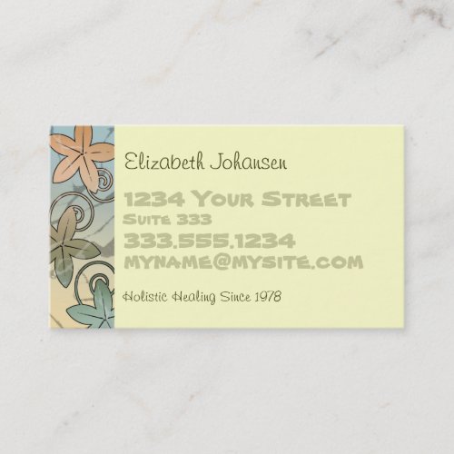 Holistic Massage Therapy Business Cards