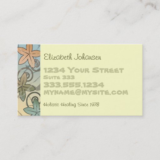 Customizable Holistic Massage Therapy Business Cards