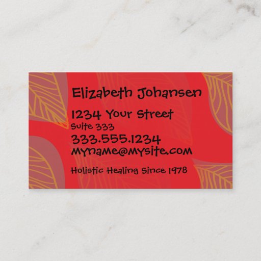 Customizable Holistic Massage Therapy Salon Tanning Beauty Spa Business Card