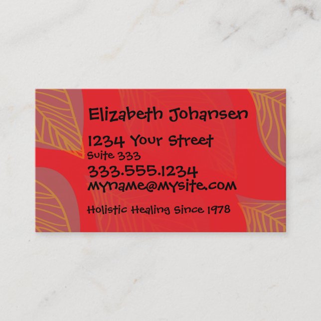 Holistic Massage Therapy Salon Tanning Beauty Spa Business Card (Front)