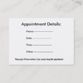 holistic medicine business card with appointment (Back)