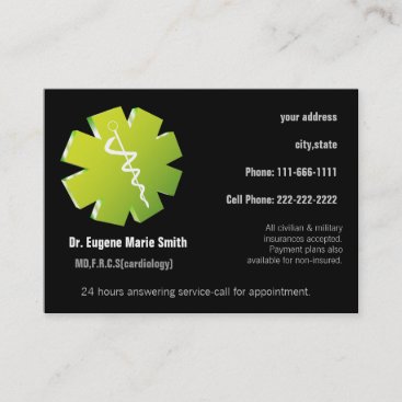 holistic medicine business card with appointment
