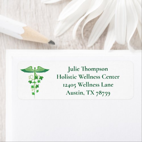 Holistic Medicine Naturopath Green Return Address Label