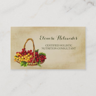 Holistic Nutrition Consultant Fruit Basket QR Code Business Card