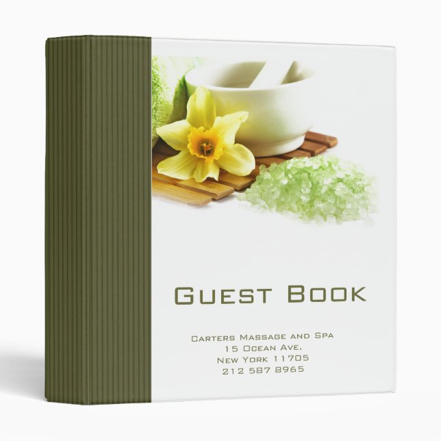 Holistic Spa Guest Book 3 Ring Binder (Front/Spine)