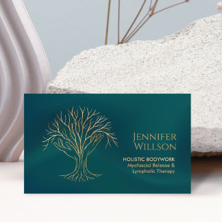 Holistic Therapy Bodywork Tree of life Hands Business Card