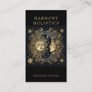 Holistic Wellness Center Celestial Sun Moon Business Card