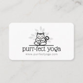 Holistic Yoga Cat Meditating Yoga Pose White Business Card (Front)