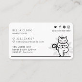 Holistic Yoga Cat Meditating Yoga Pose White Business Card (Back)