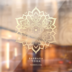 Holistic Yoga Personal Trainer Elegant Mandala  Window Cling