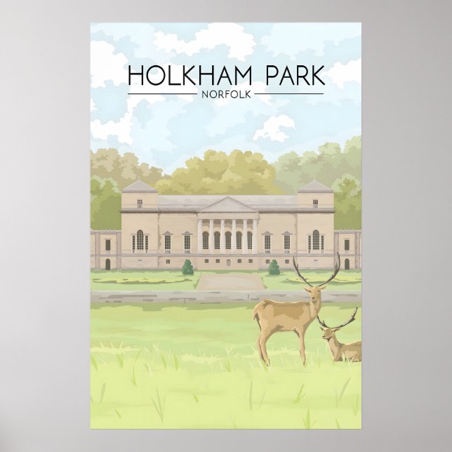 Holkham Park Norfolk Travel Poster (Front)
