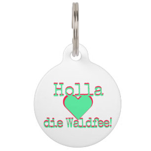 Holla die Waldfee – Dog Collar Hundehalsband neon Pet ID Tag