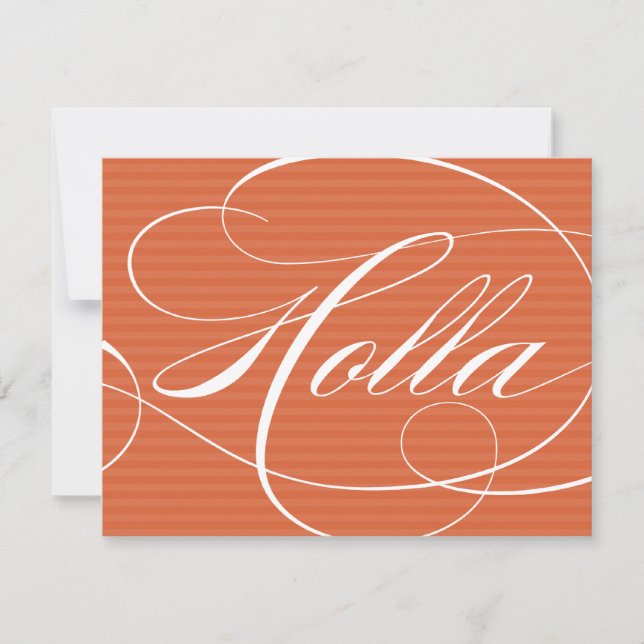 HOLLA ORANGE SCRIPT | NOTE CARDS (Front)