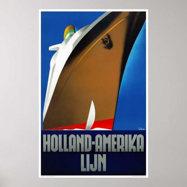 Holland America Line Netherlands Vintage Poster (Front)