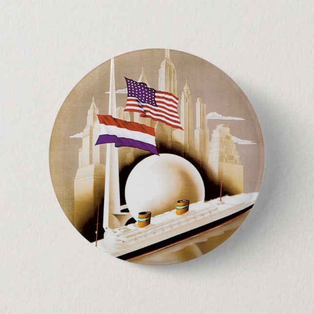 Holland America Line New York Button (Front)