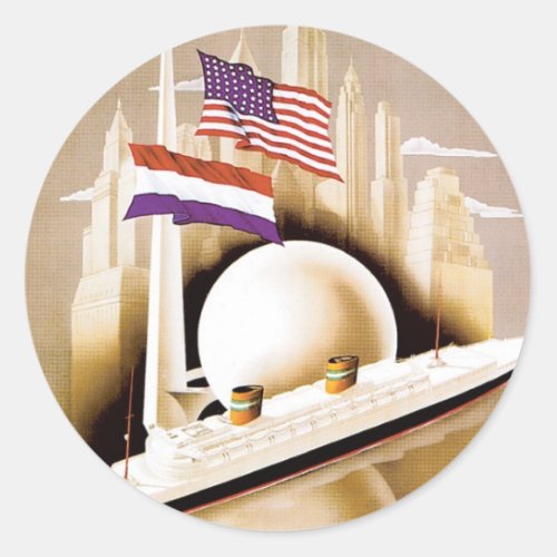 Holland America Line New York Classic Round Sticker