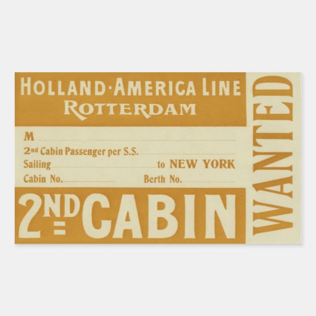 Holland America Line Rotterdam Rectangular Sticker (Front)