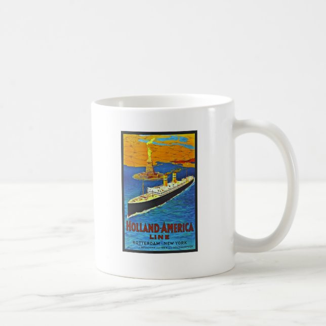 Holland America Line Vintage Travel Poster Coffee Mug (Right)