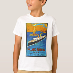 Holland America Line Vintage Travel Poster T-Shirt