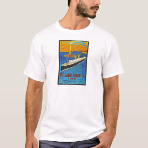 Holland America Line Vintage Travel Poster T-Shirt