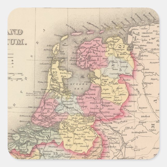 Holland and Belgium Square Sticker (Front)