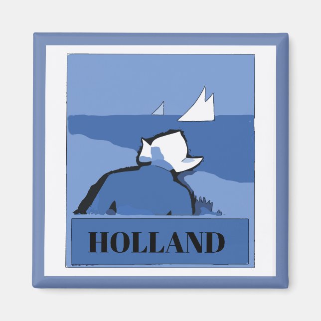 HOLLAND,Blue Dutch,change text Magnet (Front)
