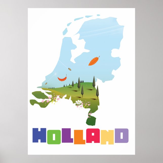 Holland cartoon map poster (Front)