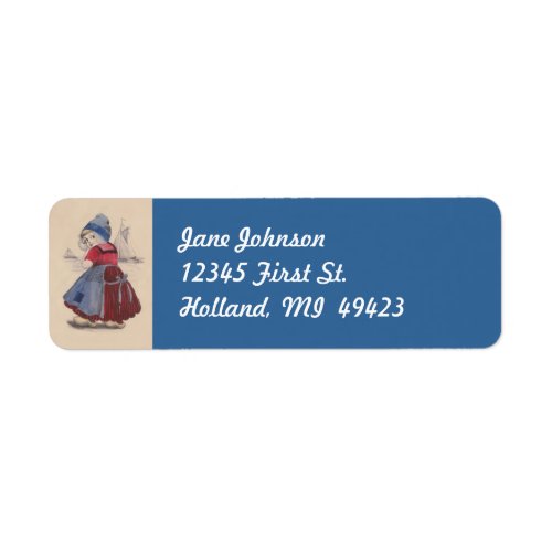 Holland Dutch Girl traditional Dress Address Label