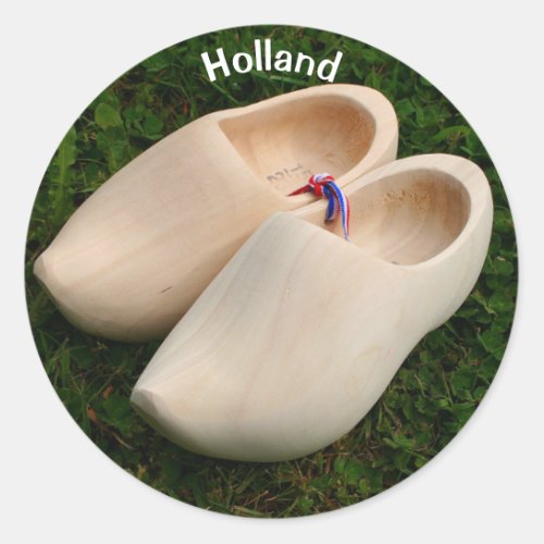 Holland Dutch wooden clogs Classic Round Sticker