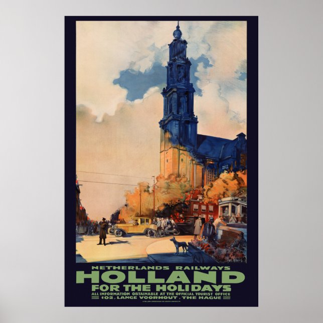 Holland for the Holidays Vintage Poster 1925 (Front)