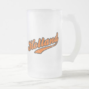 Holland Frosted Glass Beer Mug