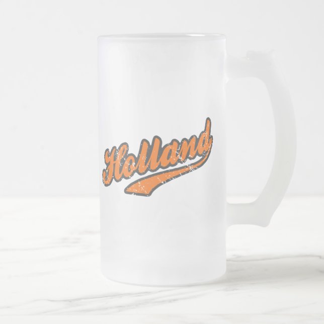 Holland Frosted Glass Beer Mug (Right)
