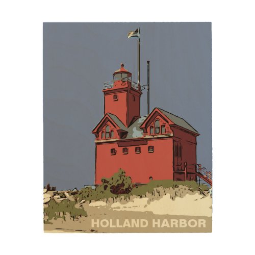 HOLLAND HARBOR LIGHT WOOD WALL DECOR