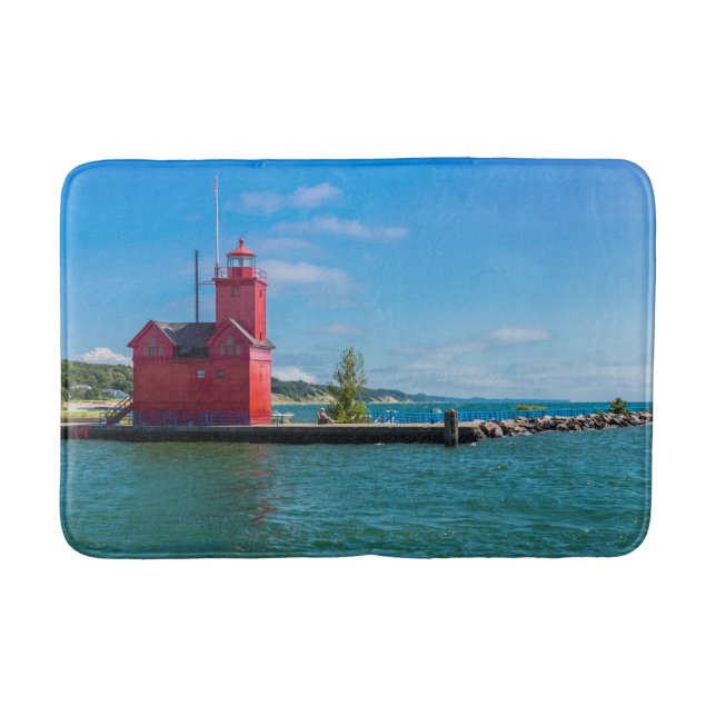 Holland Harbor Lighthouse Bath Mat (Front)
