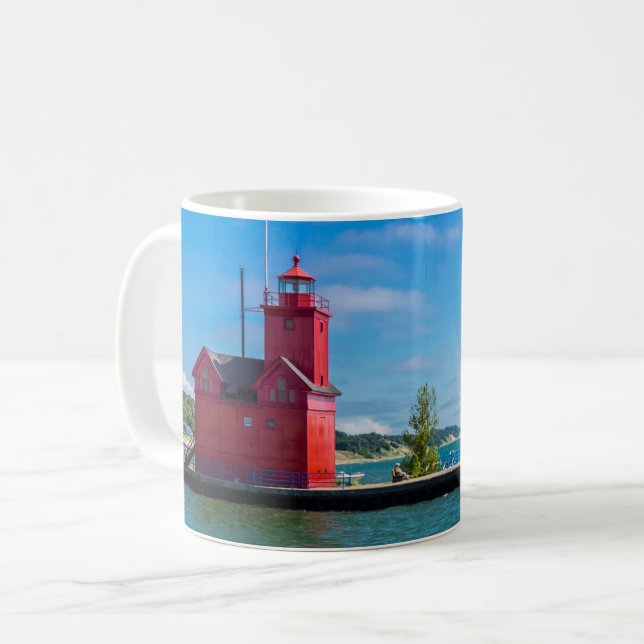 Holland Harbor Lighthouse Coffee Mug (Front Left)
