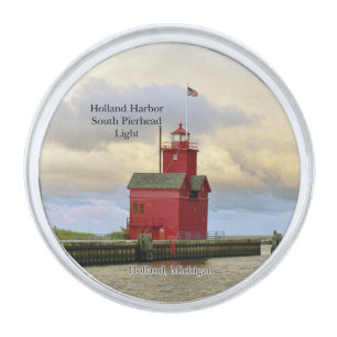 Holland Harbor South Pierhead Light lapel pin