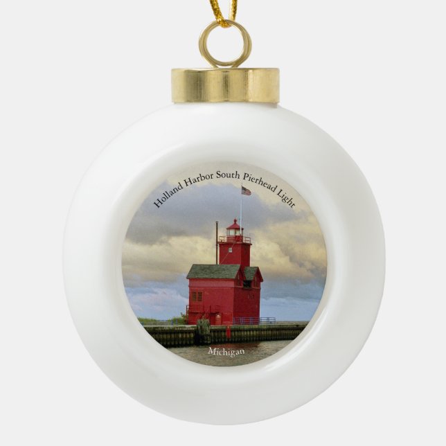 Holland Harbor South Pierhead light ornament (Front)