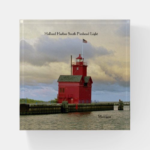 Holland Harbor South Pierhead Light paperweight