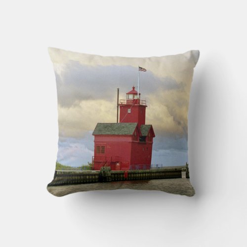 Holland Harbor South Pierhead Light pillow