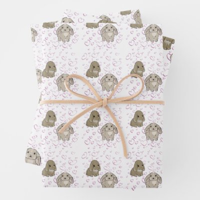 Holland lop bunnies  wrapping paper sheets