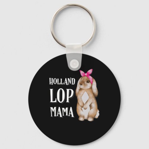 Holland Lop Bunny Mama  Rabbit Lovers Keychain