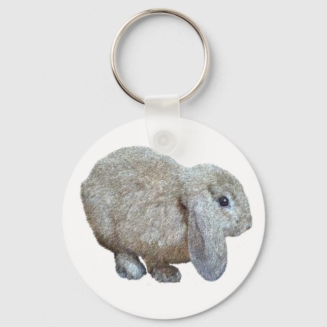 Holland Lop Ear Rabbit Keychain (Front)