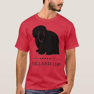 Holland Lop Rabbit Black Silhouette  T-Shirt