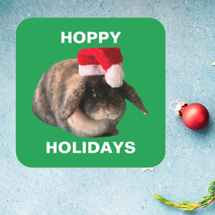 Holland Lop Rabbit Christmas Sticker