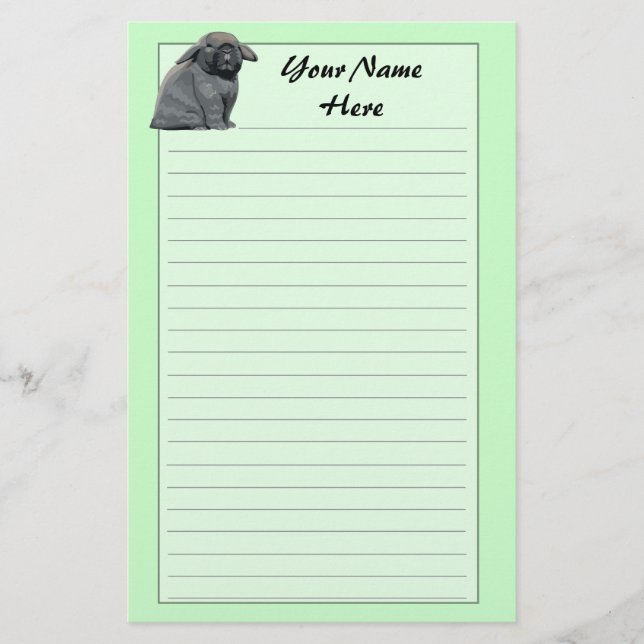 Holland Lop Stationary Stationery (Front)